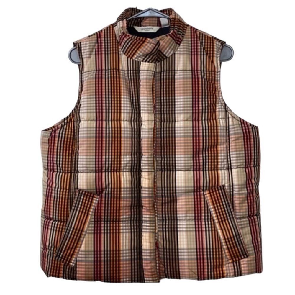 Liz Claiborne Plaid Vest(Size Large Petite)